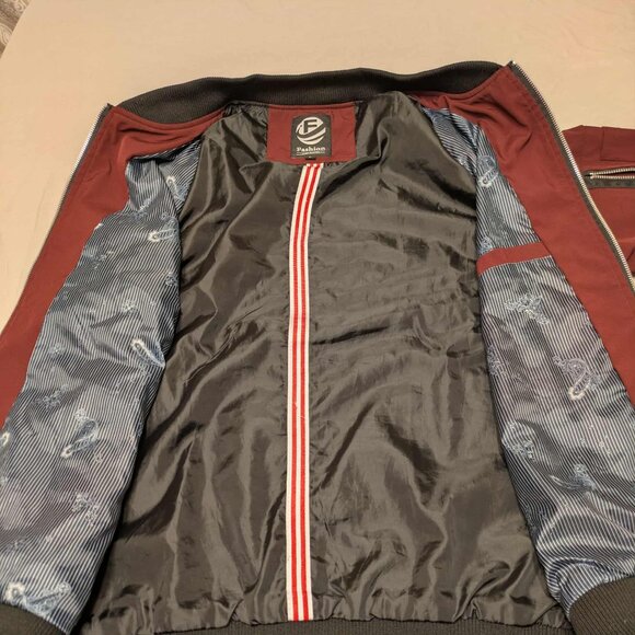 Vogue Fashion Lightweight Bomber Jacket Mens Large Full Front Zipper Stylish - Picture 9 of 14